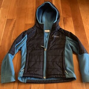Boys Columbia Fleece Hooded Blue Jacket XXS 4/5